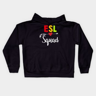 Esl Squad Teacher Back To School Kids Hoodie